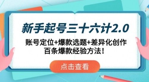 【社恐编导小黄】短视频起号36计:新手短视频运营实战教学 【社恐编导小黄】短视频起号36计:新手短视频运营实战教学