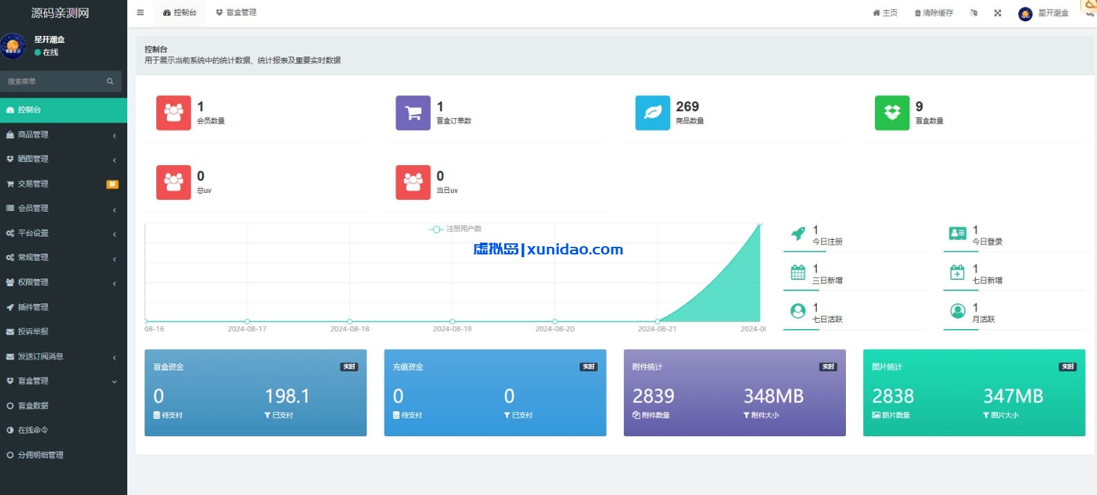 星空炫酷盲盒网站小程序源码下载