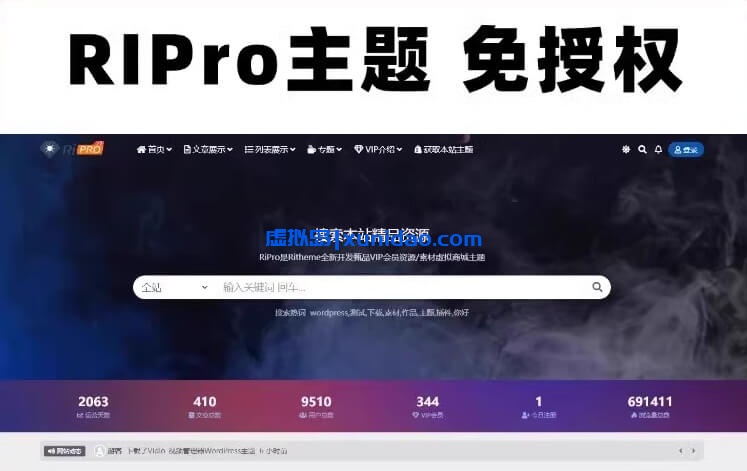 WordPress日主题模板下载riPro v8.5.10免授权