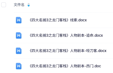 《四大名捕3之龙门客栈》4人剧本杀电子版资源网盘下载