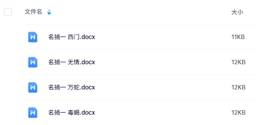 《四大名捕1之铁鸡帮》4人剧本杀电子版资源网盘下载 《四大名捕1之铁鸡帮》4人剧本杀电子版资源网盘下载