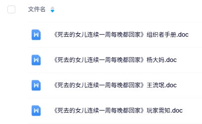 《死去的女儿连续一周每晚都回家》7人剧本杀电子版资源网盘下载